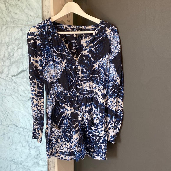 Intermix Silk Romper with Pocketsb - Picture 1 of 3